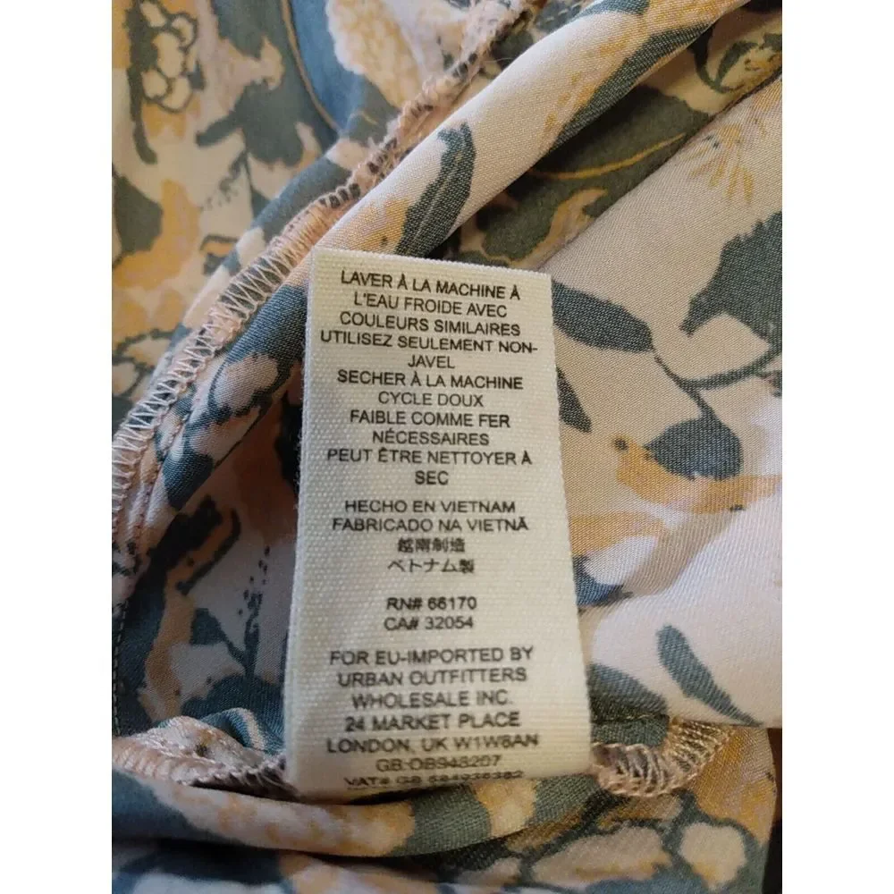 Free People Cruisin Together Print Long Sleeve Cropped Wrap Style Blouse Size Xs